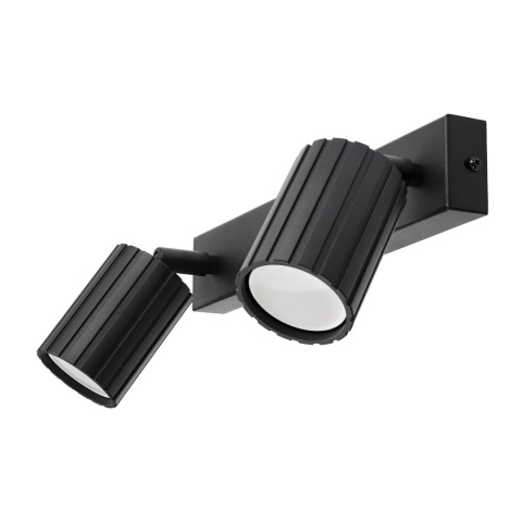 Nowoczesna lampa PRISMA 30 cm - czarna - klosze ryflowane, GU10