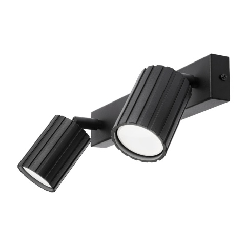 Nowoczesna lampa PRISMA 30 cm - czarna - klosze ryflowane, GU10