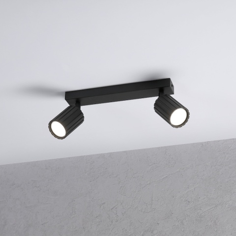 Nowoczesna lampa PRISMA 30 cm - czarna - klosze ryflowane, GU10