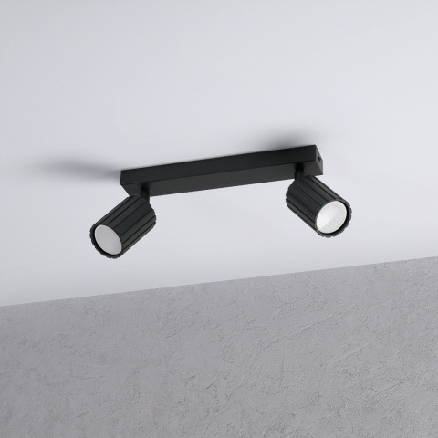 Nowoczesna lampa PRISMA 30 cm - czarna - klosze ryflowane, GU10