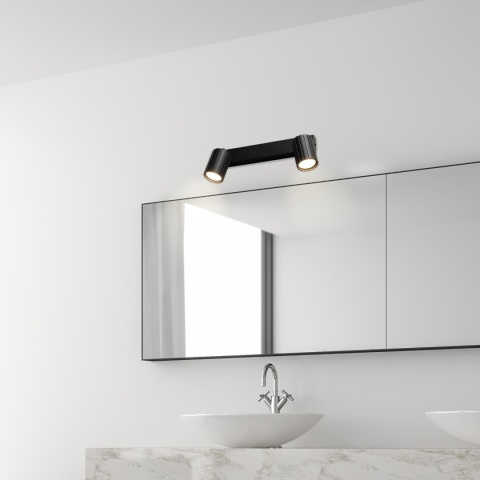 Nowoczesna lampa PRISMA 30 cm - czarna - klosze ryflowane, GU10