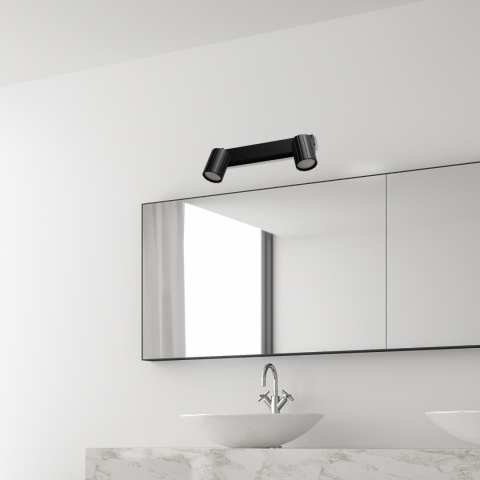 Nowoczesna lampa PRISMA 30 cm - czarna - klosze ryflowane, GU10