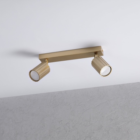 Nowoczesna lampa PRISMA 30 cm - złota - klosze ryflowane, GU10