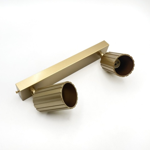 Nowoczesna lampa PRISMA 30 cm - złota - klosze ryflowane, GU10