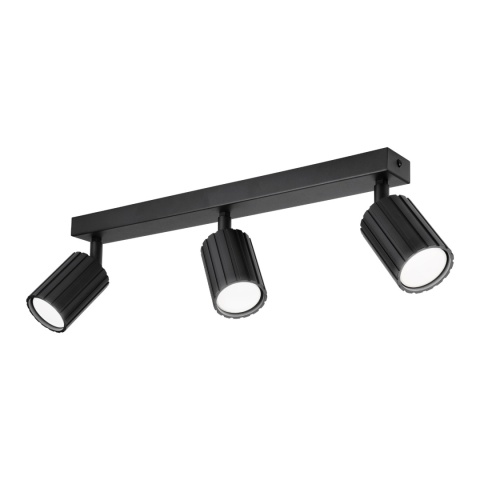 Nowoczesna lampa PRISMA 45 cm - czarna - klosze ryflowane, GU10