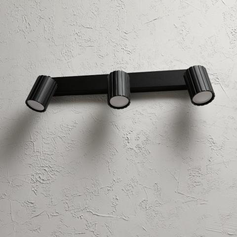 Nowoczesna lampa PRISMA 45 cm - czarna - klosze ryflowane, GU10