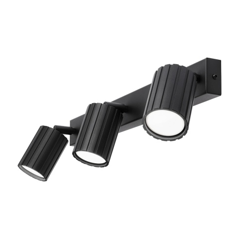 Nowoczesna lampa PRISMA 45 cm - czarna - klosze ryflowane, GU10