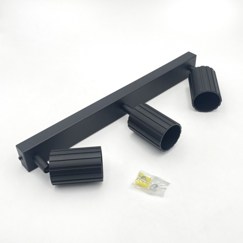 Nowoczesna lampa PRISMA 45 cm - czarna - klosze ryflowane, GU10