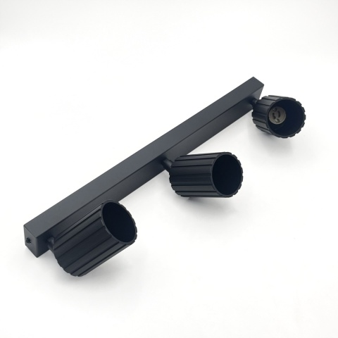 Nowoczesna lampa PRISMA 45 cm - czarna - klosze ryflowane, GU10