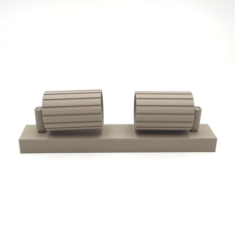 Nowoczesna lampa PRISMA 30 cm - beżowa - klosze ryflowane, GU10