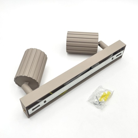 Nowoczesna lampa PRISMA 30 cm - beżowa - klosze ryflowane, GU10