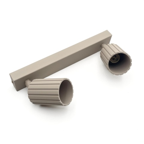 Nowoczesna lampa PRISMA 30 cm - beżowa - klosze ryflowane, GU10