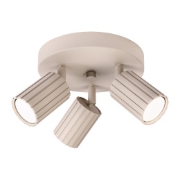 Nowoczesna lampa PRISMA śr. 20 cm - beżowa - klosze ryflowane, GU10