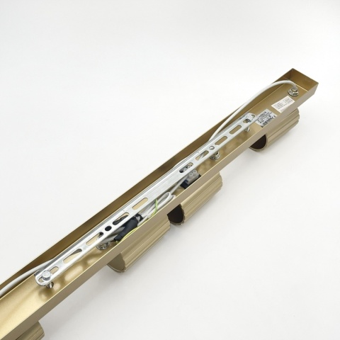 Nowoczesna lampa PRISMA 67 cm - złota - klosze ryflowane, GU10