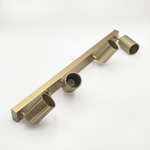 Nowoczesna lampa PRISMA 67 cm - złota - klosze ryflowane, GU10