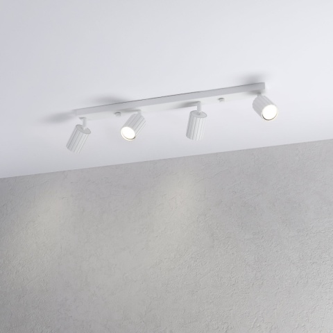 Nowoczesna lampa PRISMA 67 cm - biała - klosze ryflowane, GU10