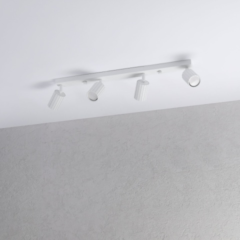 Nowoczesna lampa PRISMA 67 cm - biała - klosze ryflowane, GU10