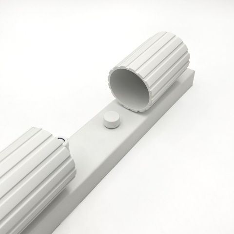 Nowoczesna lampa PRISMA 67 cm - biała - klosze ryflowane, GU10