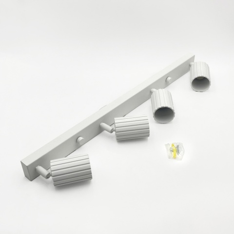 Nowoczesna lampa PRISMA 67 cm - biała - klosze ryflowane, GU10