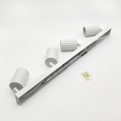 Nowoczesna lampa PRISMA 67 cm - biała - klosze ryflowane, GU10