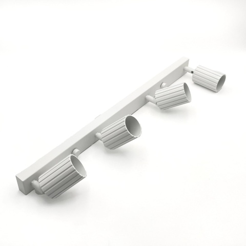 Nowoczesna lampa PRISMA 67 cm - biała - klosze ryflowane, GU10