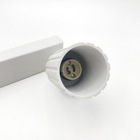 Nowoczesna lampa PRISMA 67 cm - biała - klosze ryflowane, GU10