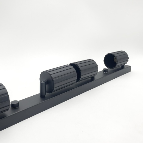 Nowoczesna lampa PRISMA 67 cm - czarna - klosze ryflowane, GU10