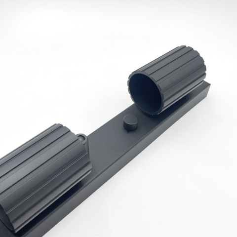 Nowoczesna lampa PRISMA 67 cm - czarna - klosze ryflowane, GU10