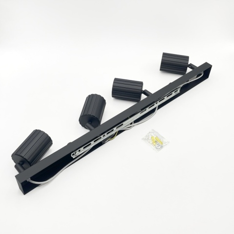 Nowoczesna lampa PRISMA 67 cm - czarna - klosze ryflowane, GU10