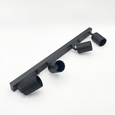 Nowoczesna lampa PRISMA 67 cm - czarna - klosze ryflowane, GU10