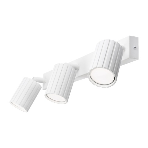 Nowoczesna lampa PRISMA 45 cm - biała - klosze ryflowane, GU10