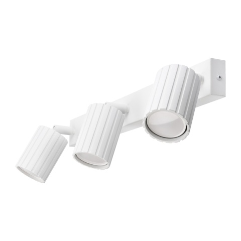 Nowoczesna lampa PRISMA 45 cm - biała - klosze ryflowane, GU10