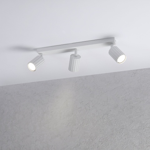 Nowoczesna lampa PRISMA 45 cm - biała - klosze ryflowane, GU10