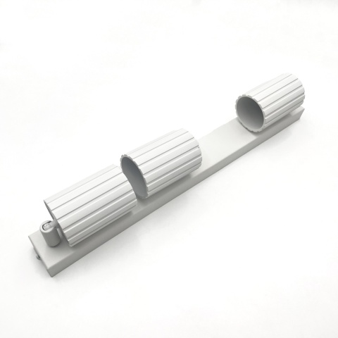 Nowoczesna lampa PRISMA 45 cm - biała - klosze ryflowane, GU10