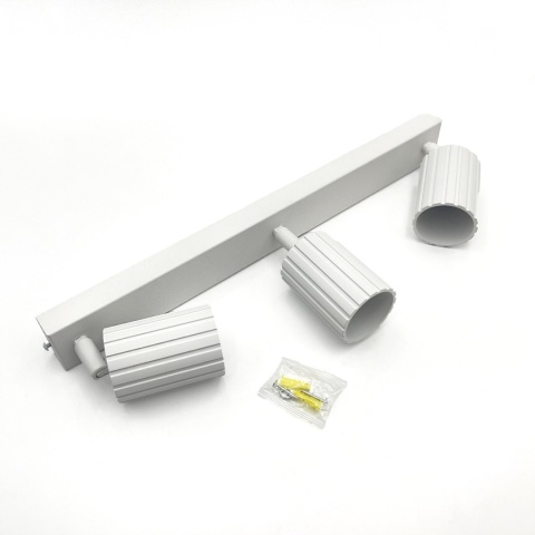 Nowoczesna lampa PRISMA 45 cm - biała - klosze ryflowane, GU10