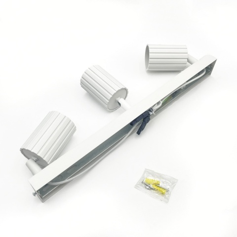 Nowoczesna lampa PRISMA 45 cm - biała - klosze ryflowane, GU10