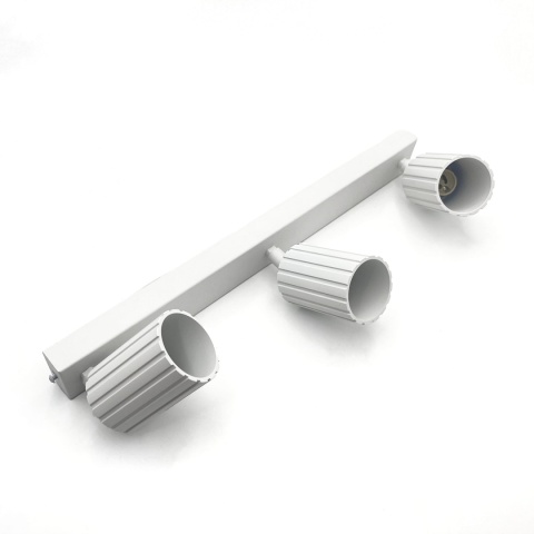 Nowoczesna lampa PRISMA 45 cm - biała - klosze ryflowane, GU10