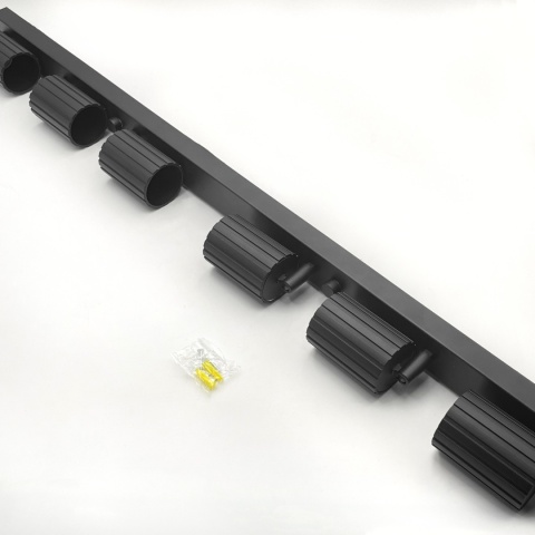 Nowoczesna lampa PRISMA 96 cm - czarna - klosze ryflowane, GU10