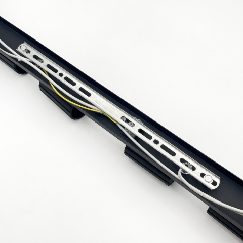 Nowoczesna lampa PRISMA 96 cm - czarna - klosze ryflowane, GU10