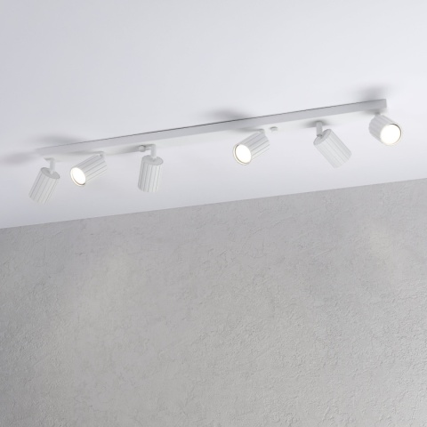 Nowoczesna lampa PRISMA 96 cm - biała - klosze ryflowane, GU10