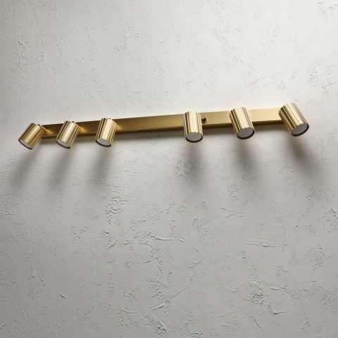 Nowoczesna lampa PRISMA 96 cm - złota - klosze ryflowane, GU10