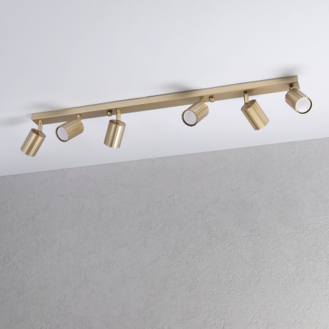 Nowoczesna lampa PRISMA 96 cm - złota - klosze ryflowane, GU10