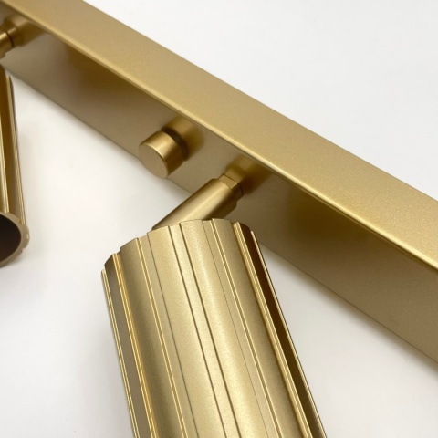 Nowoczesna lampa PRISMA 96 cm - złota - klosze ryflowane, GU10