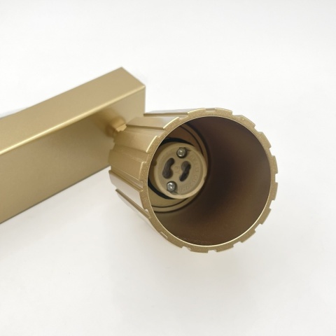 Nowoczesna lampa PRISMA 96 cm - złota - klosze ryflowane, GU10