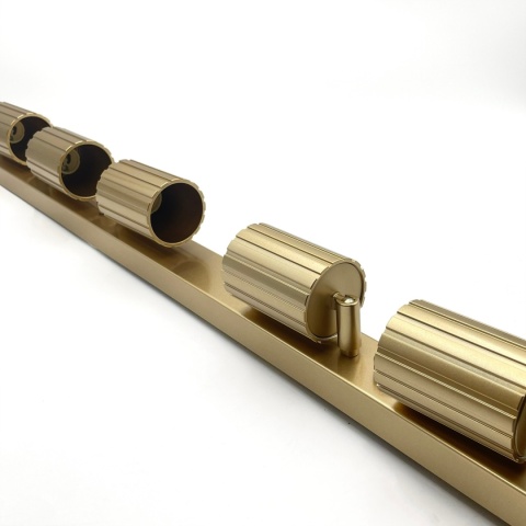 Nowoczesna lampa PRISMA 96 cm - złota - klosze ryflowane, GU10