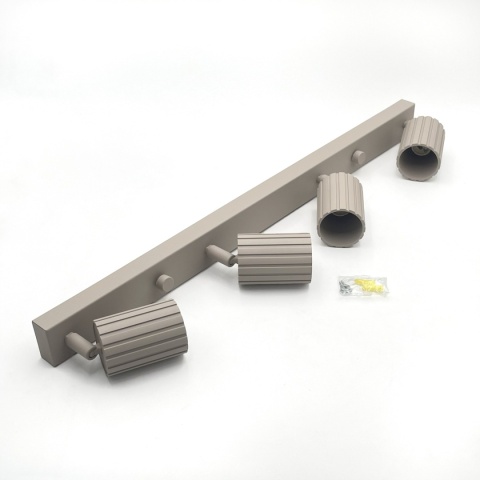 Nowoczesna lampa PRISMA 67 cm - beżowa - klosze ryflowane, GU10