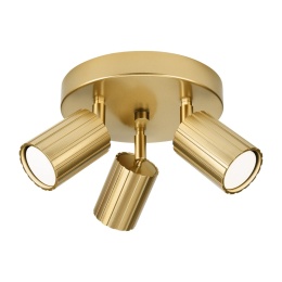 Nowoczesna lampa PRISMA śr. 20 cm - złota - klosze ryflowane, GU10