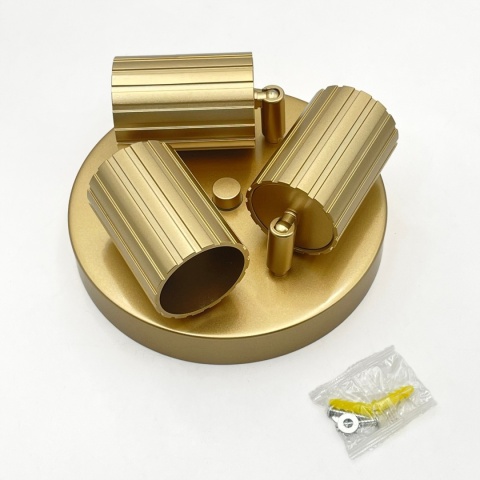 Nowoczesna lampa PRISMA śr. 20 cm - złota - klosze ryflowane, GU10