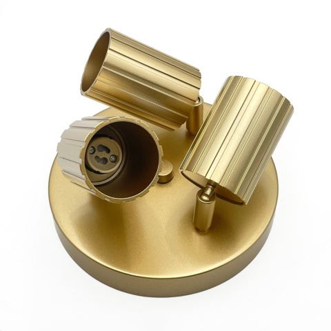 Nowoczesna lampa PRISMA śr. 20 cm - złota - klosze ryflowane, GU10