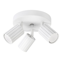 Nowoczesna lampa PRISMA śr. 20 cm - biała - klosze ryflowane, GU10